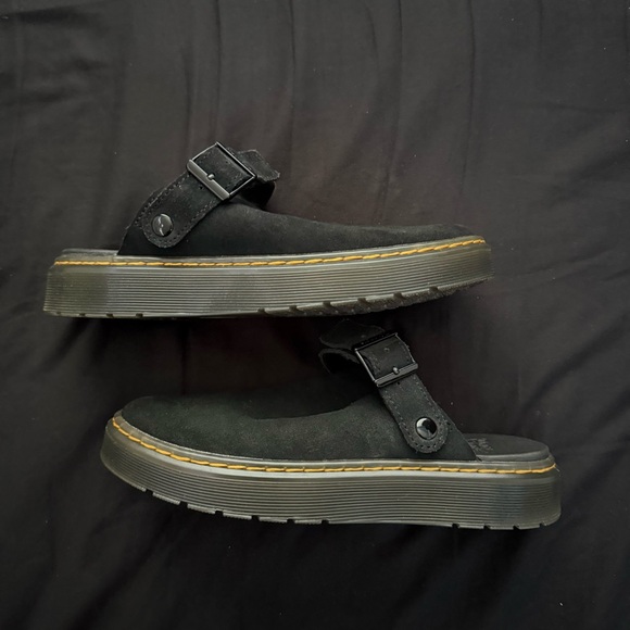 Dr. Martens Shoes - Dr. Martens Black Suede Mules Women's Size 9